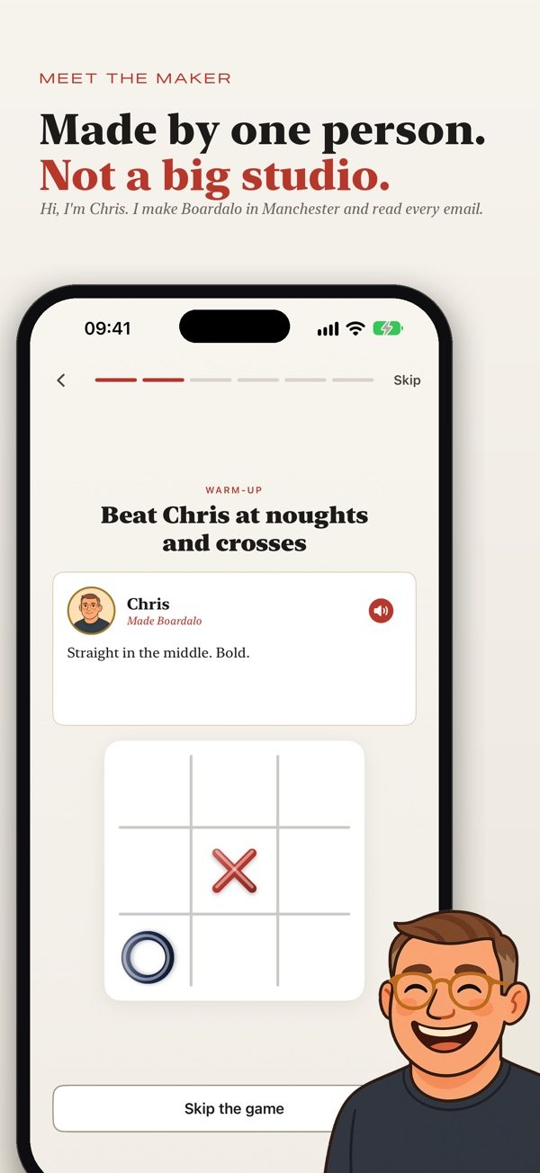 Chris, who made Boardalo, showing you round the app