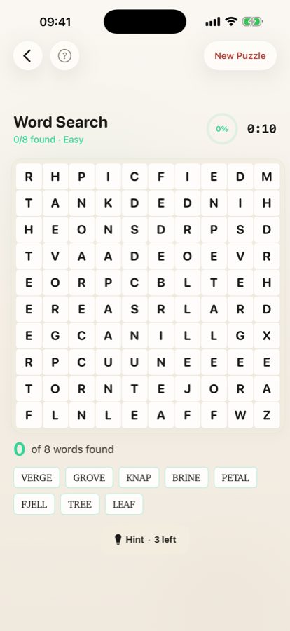 A themed Wordalo word search